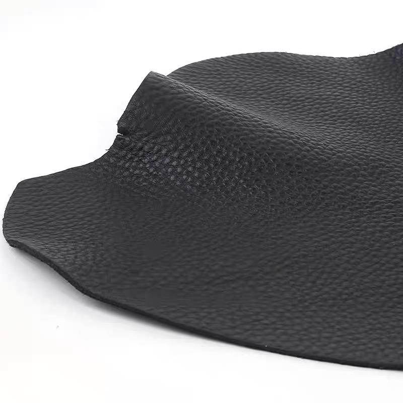 Black 2.3mm thick cowhide leather material, first layer cowhide, lychee pattern leather, DIY leather sofa cushion, yoga cushion,