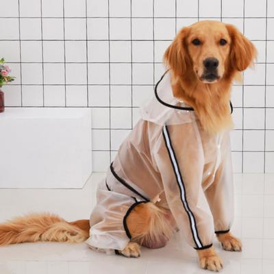 Capa de Chuva para Animais de Estimação de Quatro Patas Impermeável Transparente para Cão de Estimação para Dia de Chuva