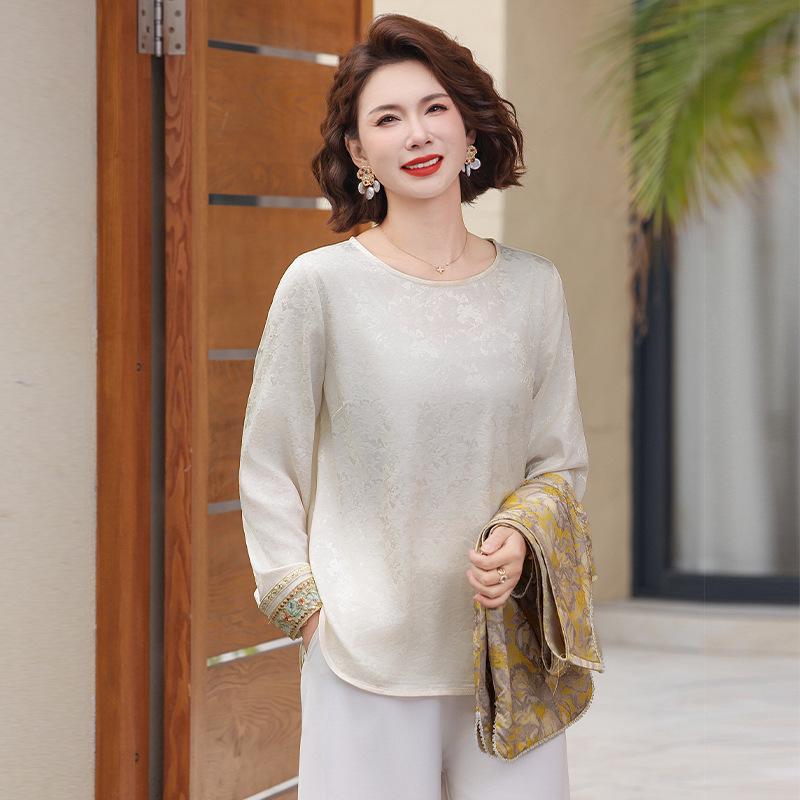 

2026 Spring Vest Jacket: Stylish Printed Shawl for Middle-Aged and Senior Women 3XL (approx. 60-65 kg)