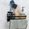 Sink Organizer with Towel Rail Double Compartment Storage Rack Removable Drain Tray Rust-Proof Iron Kitchen Caddy for Sponges Brushes Dishcloths