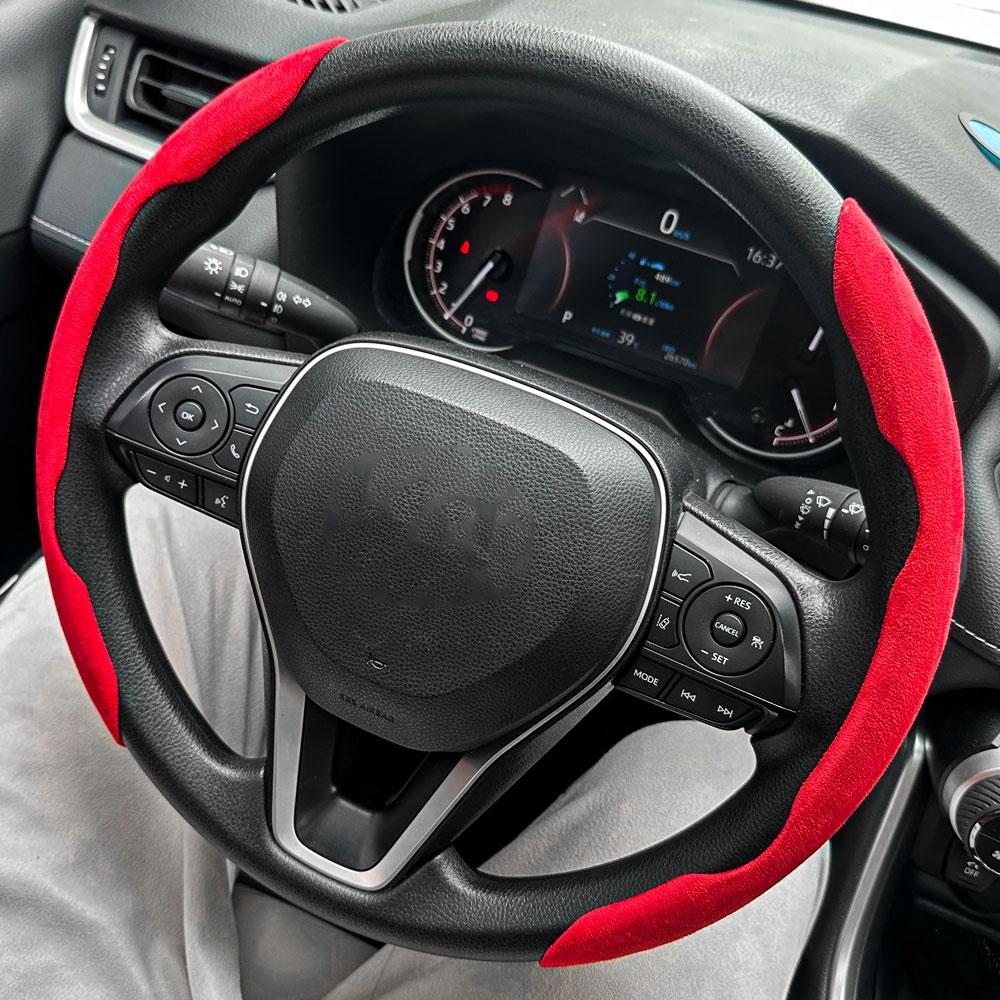 Suede Universal Car Steering Wheel Booster Cover Non-Slip Auto Interior Steer Protector Decoration Accessories Winter Keep Warm