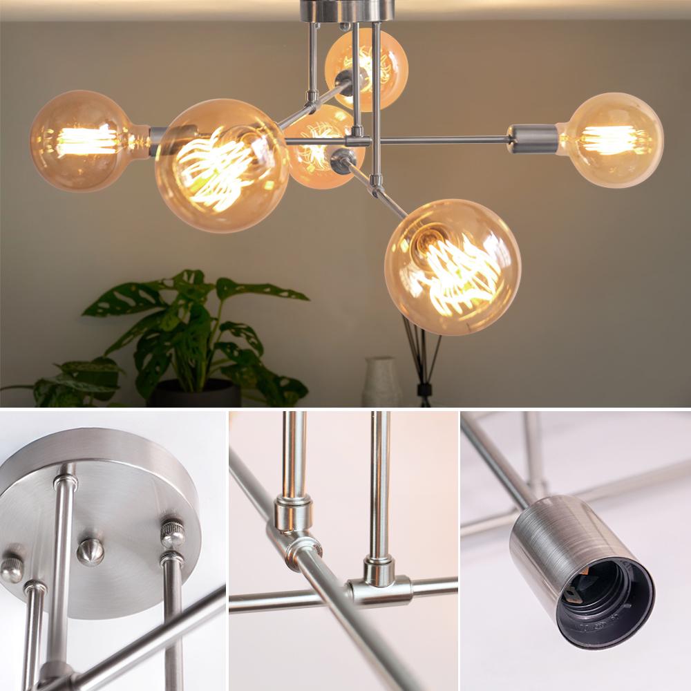 Modern Nordic E27 Glod Black Ceiling Lamp Minimalist Chandelier Indoor Lighting Bedroom Pendant Light Living Room For Home Decor