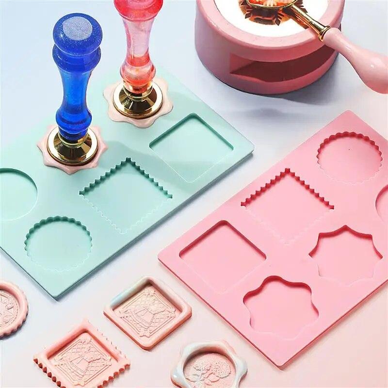 Wax Seal Stamp Silicone Mould Pad Multiple Sizes Sealing Wax Mold Mat Sealing Fix Shapes Envelope Invitation DIY Shape Tool