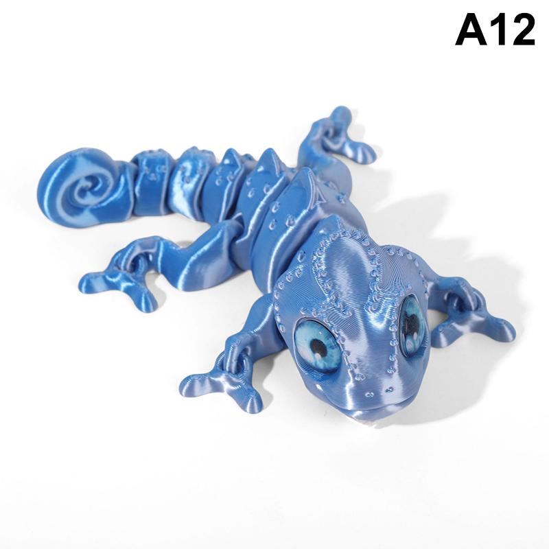 3D-utskrift Kameleonfigurer Multi-ledd Bevegelig Simulering Øyne Drage Ornament For Hjem Tilbehør Barn Gaveleker