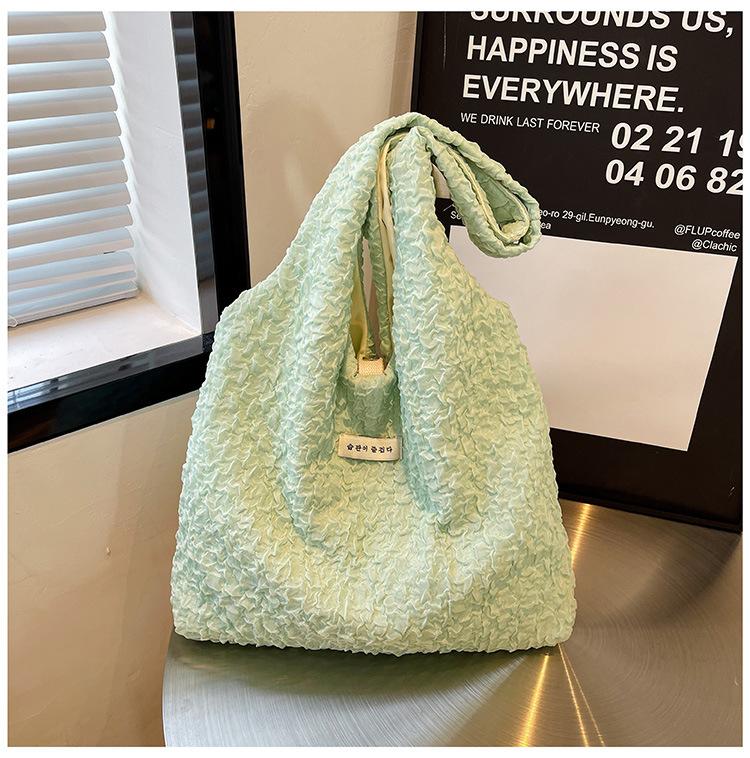 

Сумка большой вместимости женская весна-лето универсальная 2025 новая тканевая сумка сумка через плечо для отдыха студенческая сумка-тоут зелёный