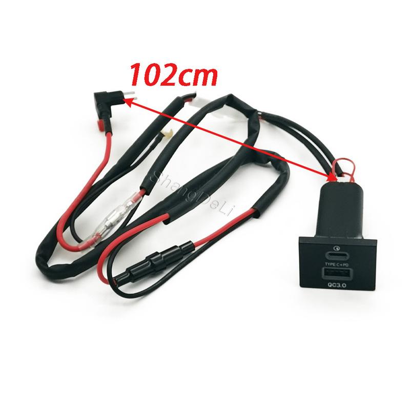 Red LED Fit for Ford Focus 2 Mk2 2009-2011 Car Dual Outlet Charger Adapter QC3.0 Type C PD USB Charging Socket Replacement