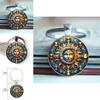 Elegant Glass Keyring With Sun Moon Design Rechargeable Key Holder For Office Use