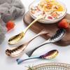 Dessert Spoon Heat-resistant Ergonomic Ice Cream Spoon Fish-shaped Stirring Spoon Tableware for Home