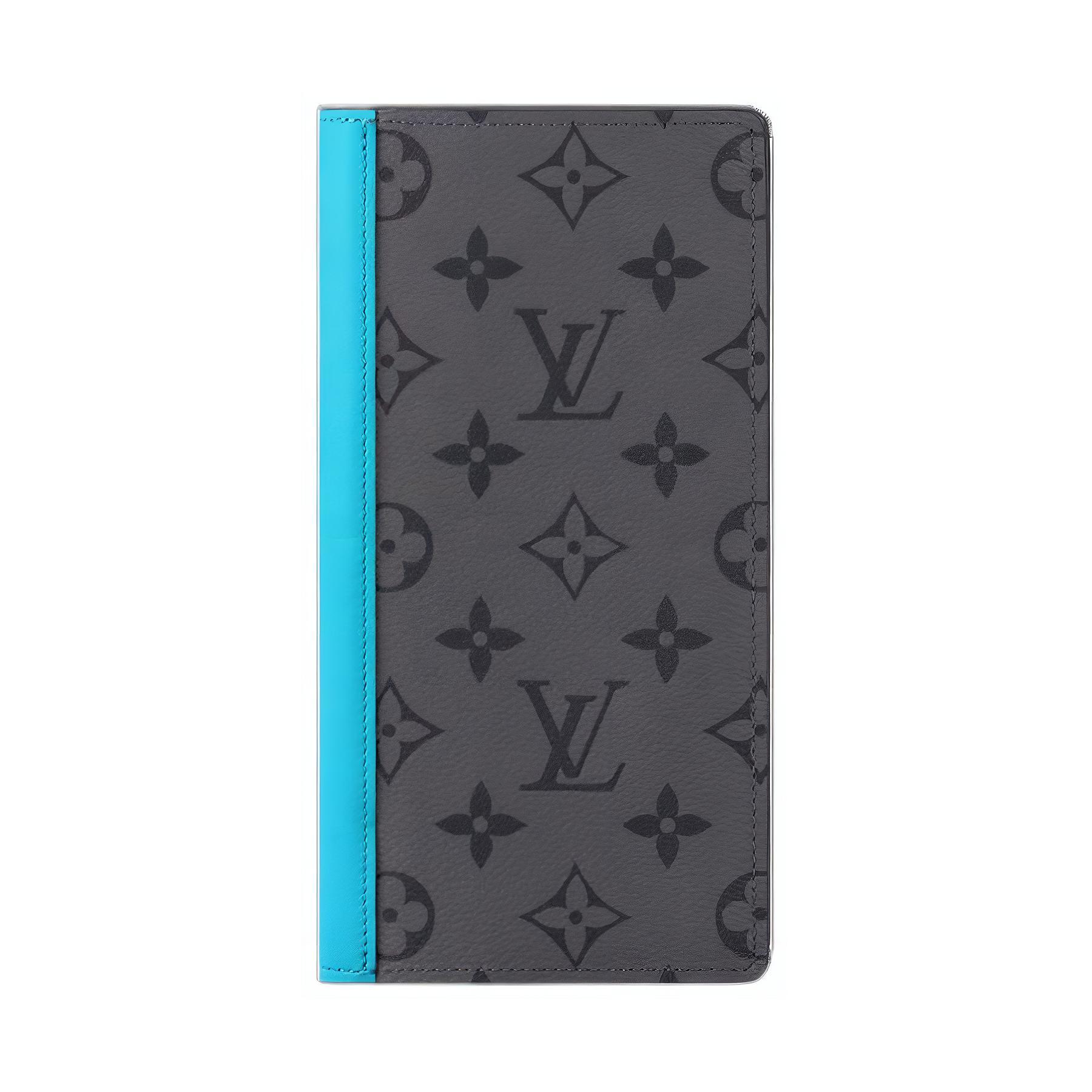 

Louis Vuitton Brazza Monogram Coated Canvas And Leather Long Wallet Men wallet Turquoise M11467 Gift Set(Basic Set+Box+Shopping Bag)