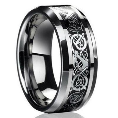 Fashion Men Celtic Dragon Carving Titanium Steel Wedding Band Ring Jewelry Gift