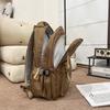 Vintage Plaid Backpack Large Capacity Lightweight School Bag for Junior High School Students