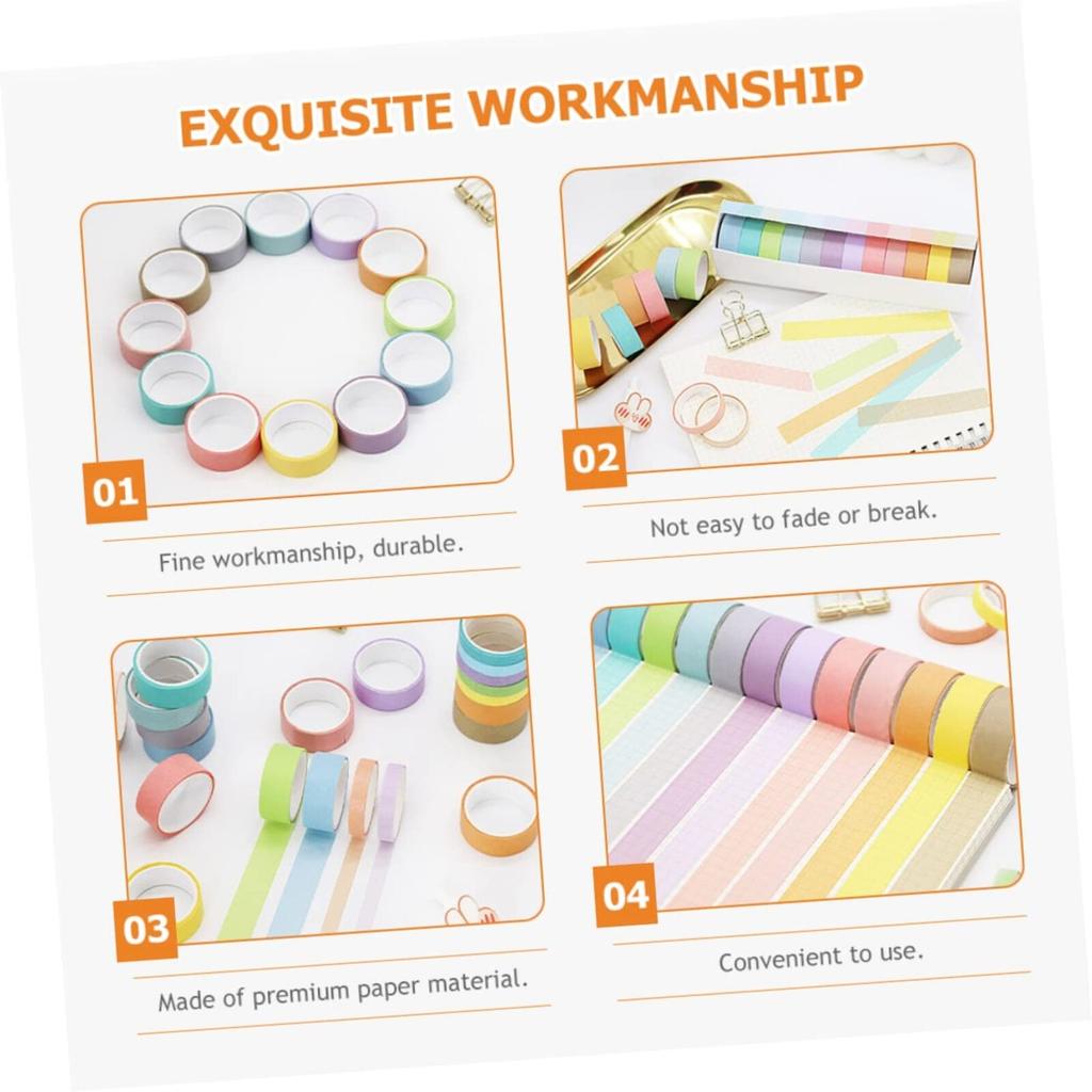 Colorful Washi Tape For Scrapbooking Gift Wrapping, For DIY Journaling And Creative Projects For Adults