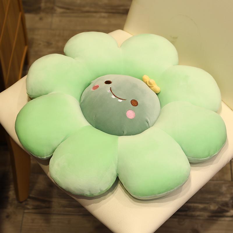 Cartoon Animal Flower Plush Throw Pillow Stuffed Dinosaur Rabbit Shiba Inu Dog Rabbit Seat Cushion Sofa Chair Decoration Gift
