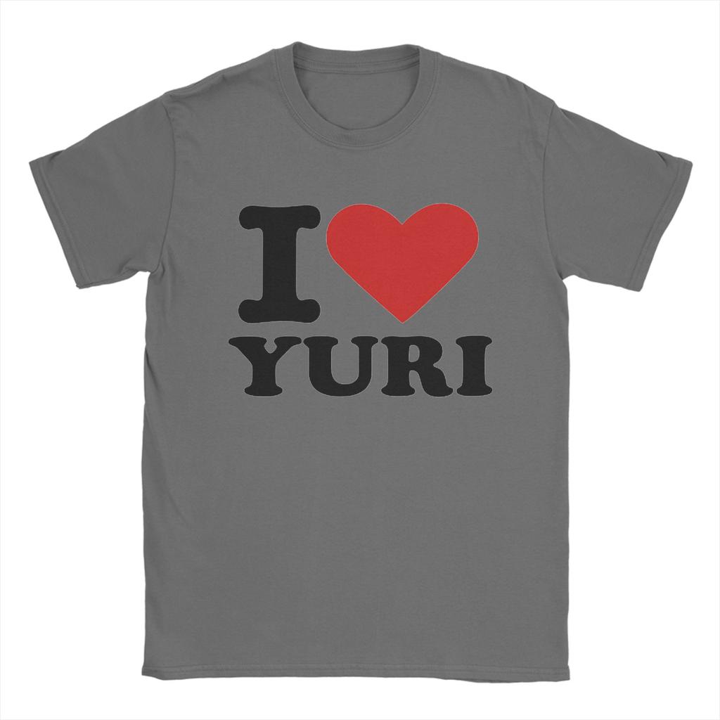 I Love Yuri TShirt Summer  Cotton TShirts For Male Hipster Loose Tshirt Short Sleeve Vintage Tees