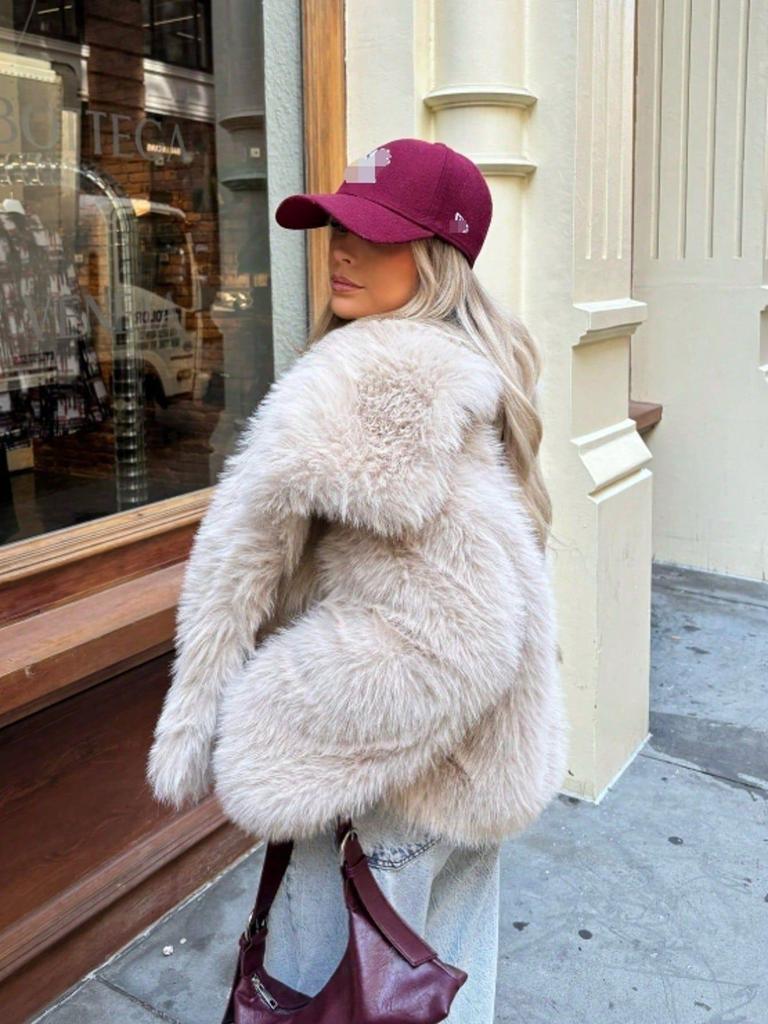 Women's Faux Fur Lapel Coat - Spring European & American Fashion, Loose Fit Hot Style