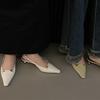 Black Women Flats Slingbacks Sandals Fashion Pointed Toe Pumps Soft Sole Slip-on Casual Thin Shoes Comfortable Lady Work Shoes