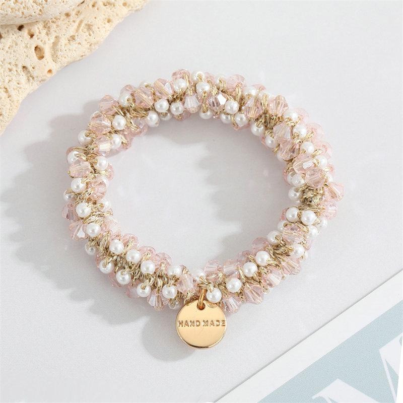 Korean Style Hair Bands Hair Ties Ins Rubber Band Fairy Hair Accessory Pearl Hair Band Dongdaemun Multicolor Crystal