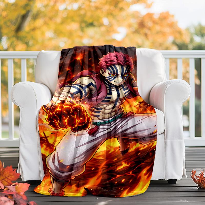 1pc Akaza (4) Theme Blanket - Digital Print, Polyester, Cozy for All Seasons, Perfect for Outdoor, and Travel