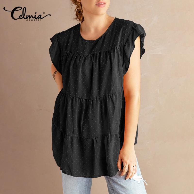 

Celmia Лето Женщины Слой Сшивание Топы Без рукавов Сплошной цвет