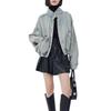 Retro Hong Kong Style Stand Collar Lapel Denim Jacket for Petite, New Early Spring Trend, Loose Fit, Distressed, and Slimming.