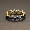 Luxury Crystal Small Square Stone Ring Light Purple Zircon Engagement Ring Charm Yellow Gold Color Wedding Rings For Women