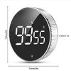 Digital Kitchen Timer Pomodoro Timer Rotating Dial Count Up Down with Magnetic Back 3 Preset Times Large LED Display
