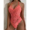 Women's Hollow Crotchless Bodysuit Slim Fit Erotic Mesh Lace Jumpsuit Bodysuit Summer Sexy Fashion Sleepwear Dress