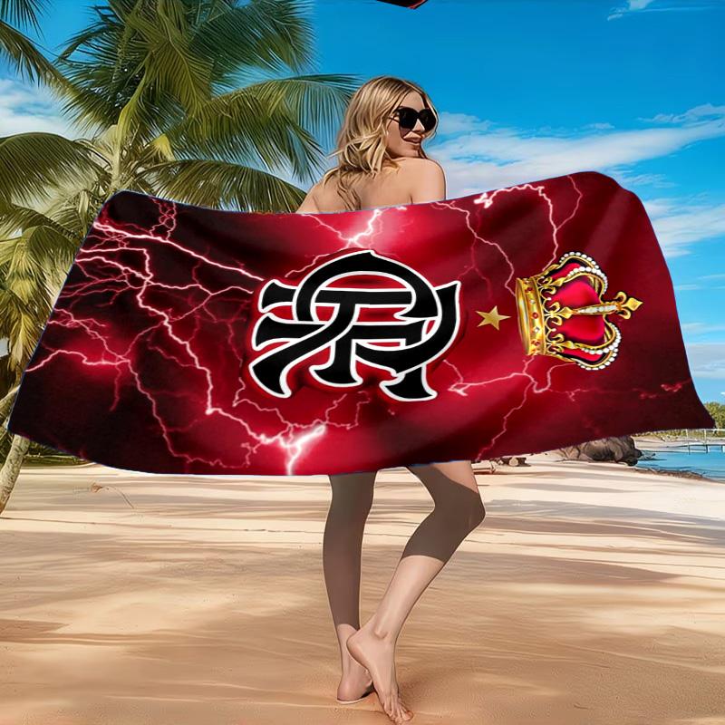 Fußballverein Aufgedrucktes Mikrofaser-Strandtuch, Weich und Saugfähig, Schnelltrocknend, Ideal für Sommerreisen, Strand-Essentials, Schwimmbad