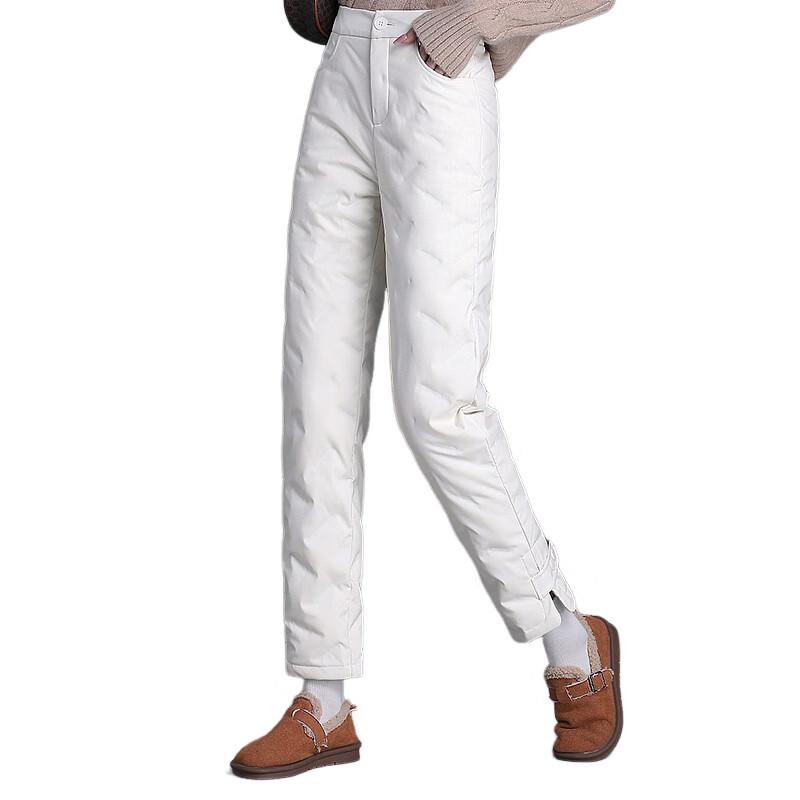 Ya Lu Women's High-Waist Straight-Leg Winter Down Pants