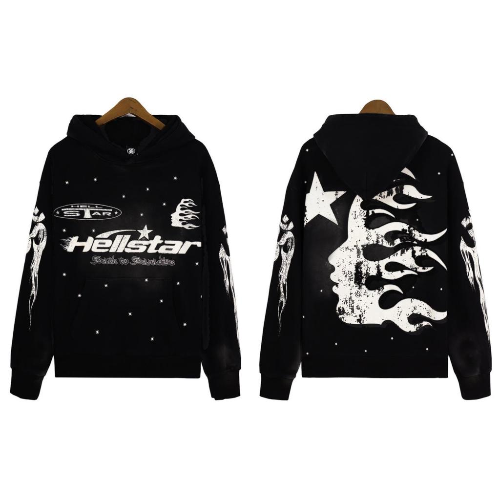 Unisex Retro Distressed Letter Print Hoodie für Herbst/Winter