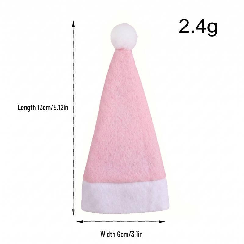 Qiao Ding Mini Chapéu de Natal & Conjunto de Garfo e Faca: Decoração de Tecido Escovado para Casa, Capa para Garrafa de Vinho