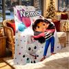 Custom Name Personalized Gabby's Dollhouse Print Blanket, Home Decor, Bedroom, Sofa, Camping, Couch, Gifts for Birthday Christmas