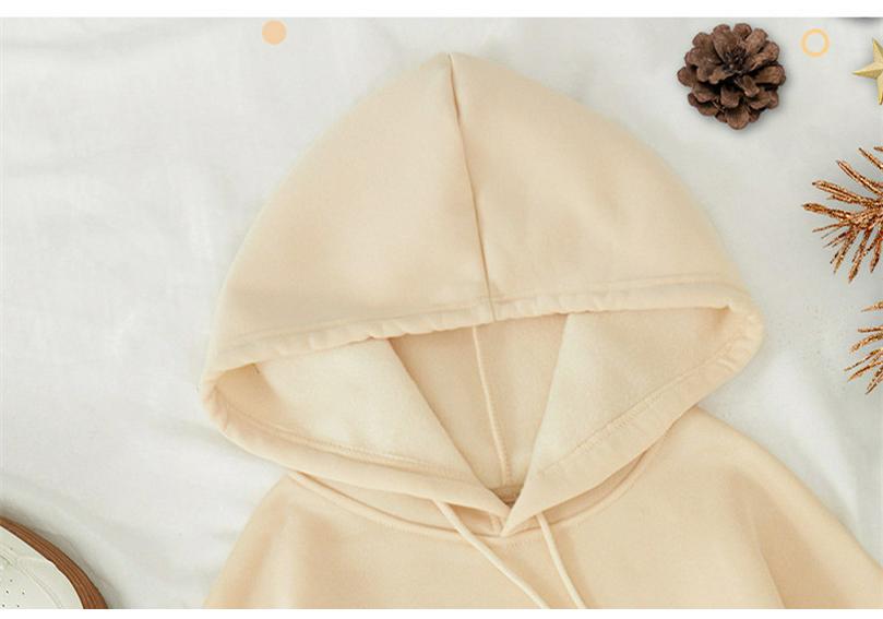 European & American Women's Autumn/Winter Plus Velvet Hooded Sweatshirt