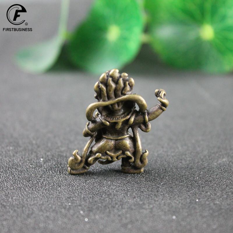 Antique Bronze Tibetan Mahakala Bodhisattva Statue Small Ornament Home Decoration Accessories Crafts Vintage Buddha Figurines
