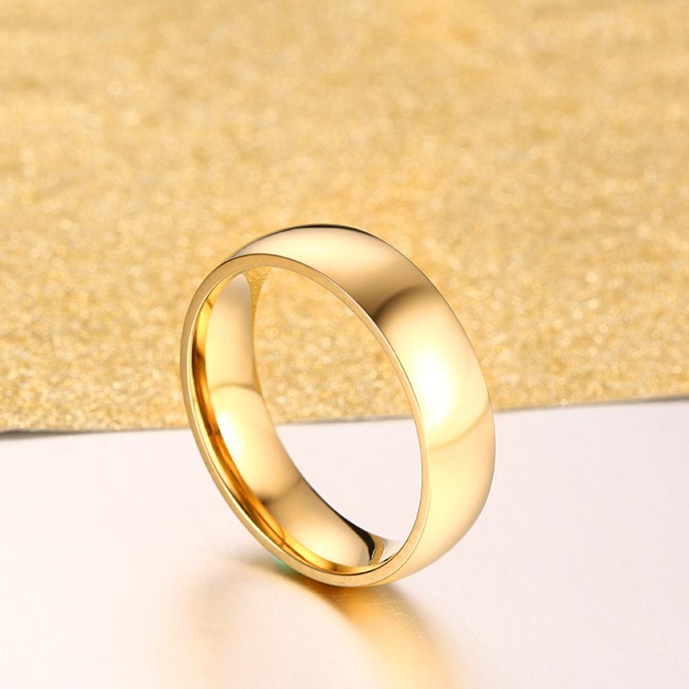 

Minimalist Classic Stainless Steel Ring Double Heart Gold Plated Wedding Promise Ring for Women Men Engagement Jewelry Gifts US size 5