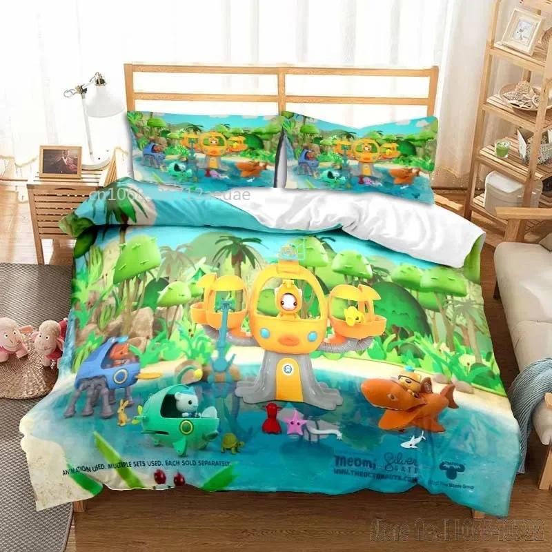 The Octonauts Cartoon All Season Duvet Cover Set HD Comforter Cover for Kids Bedding Sets Bedclothes Bedroom Decor