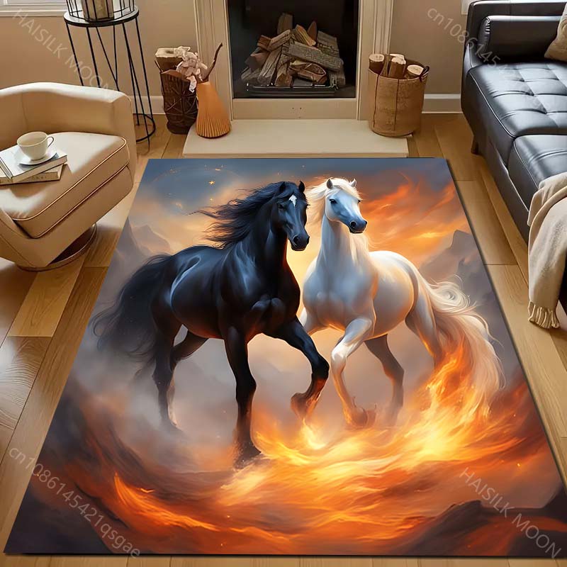 17 Styles Running Horse Print Carpet for Living Room Bedroom Sofa Doormat Home Decor  Area Rug Non-slip Floor Mat for Gifts