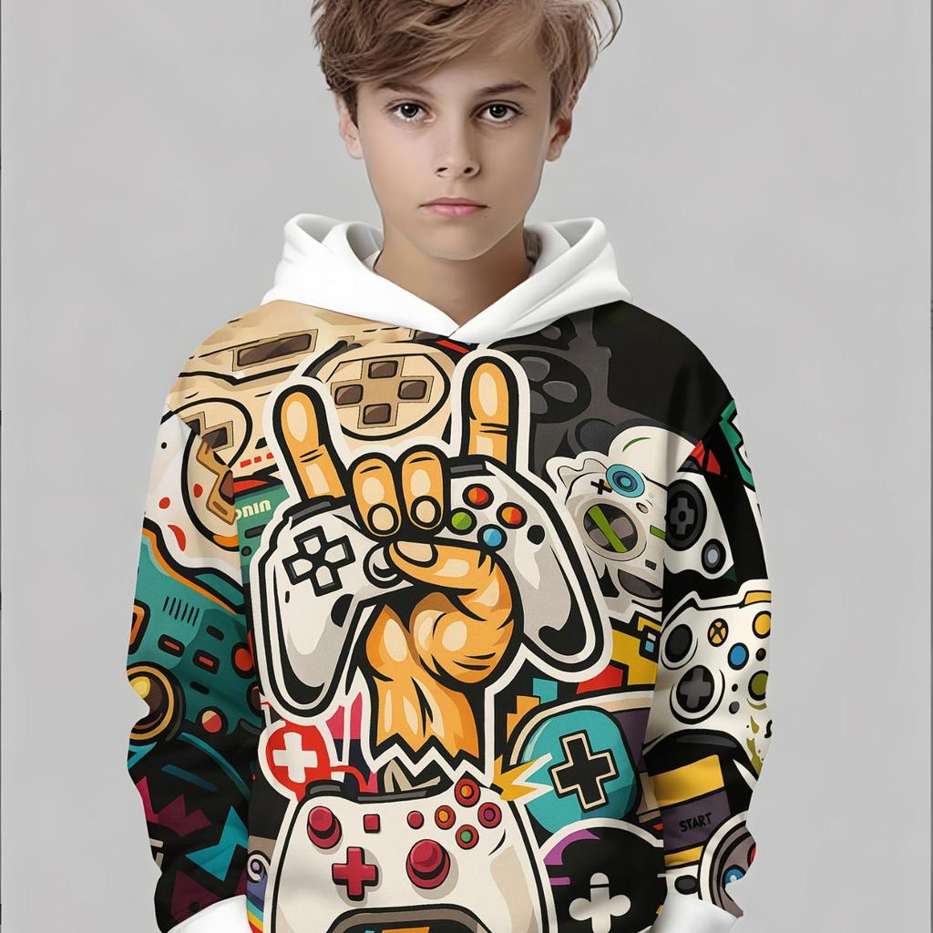 New 3D printed hooded sweatshirt, fashionable long sleeved hooded sweatshirt, comfortable pullover for boys and girls, children's hoodie