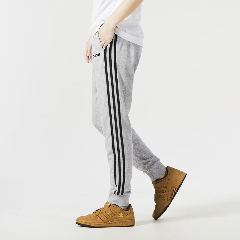 Adidas Striped Sports Fitness Training Breathable Casual Pants Men Bottoms Light-Grey DQ3077