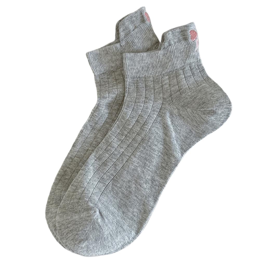 Women Japanese Embroidery Bowknot Short Boat Socks Hollow Out Cotton Comfortable Breathable Mesh Low Cut Ankle Socks