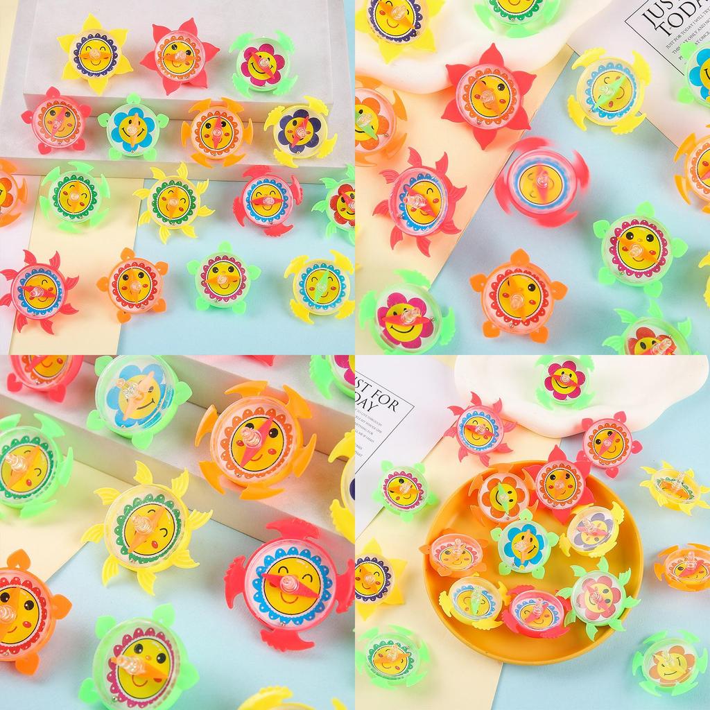 Flower Pattern Compass Mini Plastic Gyro Children Toy For Kids And Students