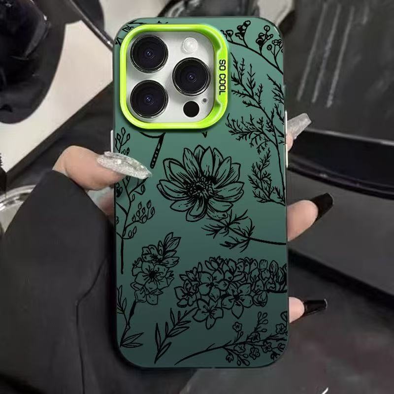 The new trend black flower is suitable for iphone16 mobile phone case 11 Apple 15promax/1413pro16.