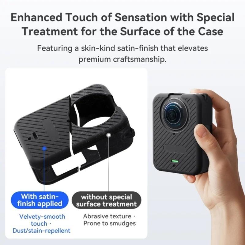360 Camera Silicone Case Shock Resistant Anti Drop Cover Lens Protector Easy Access Ports And Quick Release Adapter