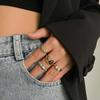4Pcs Personality Versatile Bohemian Ring Set For Women Girls Sweet Cool Luxury Geometric Finger Ring Jewelry Accessories Gifts