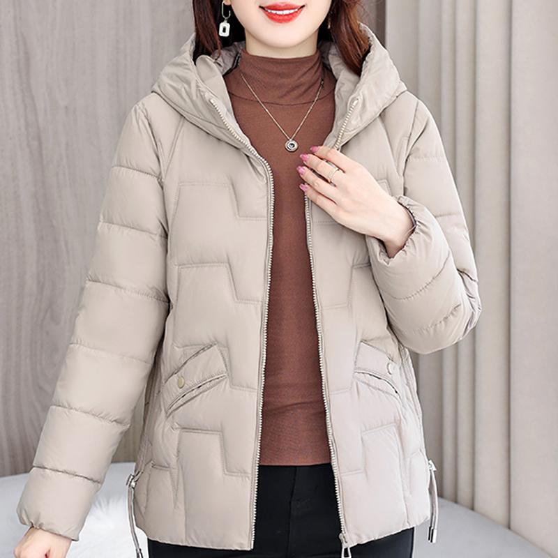 Middle Age Women's Short Parkas Hooded Plus Size Winter Jackets Women Outerwears Thick Warm Elegant Coats