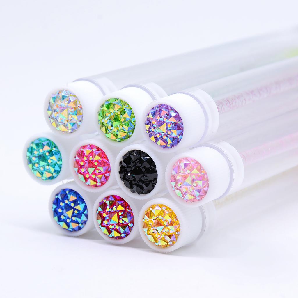 With Crystal Lash Mascara Wands Eyebrow Comb Spoolies Container Lash Brush Applicators Makeup Tools 50Pcs Eyelash Brush Tubes