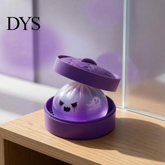 Mini Steamer Pretend Play Set Ghost Dumpling Stress Ball with Steamer, Maltose Slow Rising Squeeze Toy, Interactive Food Shape Toys Halloween