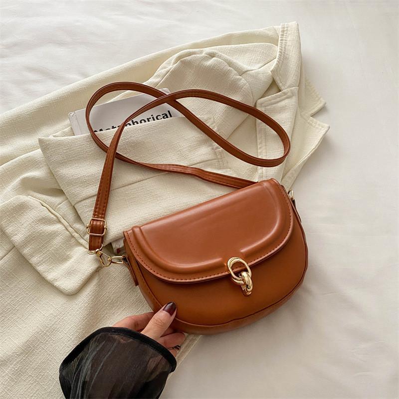 Trendy French Style Chic Saddle Bag For Women With Elegant Pu Material Design