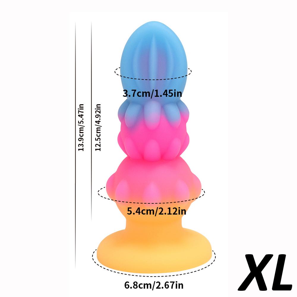 Luminous Anal Plug Dildos Butt Plug With Suction Cup Sex Tool Adult Silicone Dildo Anal Dilator Sex Toys