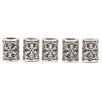 5 piezas Cuentas para Barba Vikingas Vintage Aleación Cuentas para Barba para Barbas Trenzas Sucias Pulseras Collares
